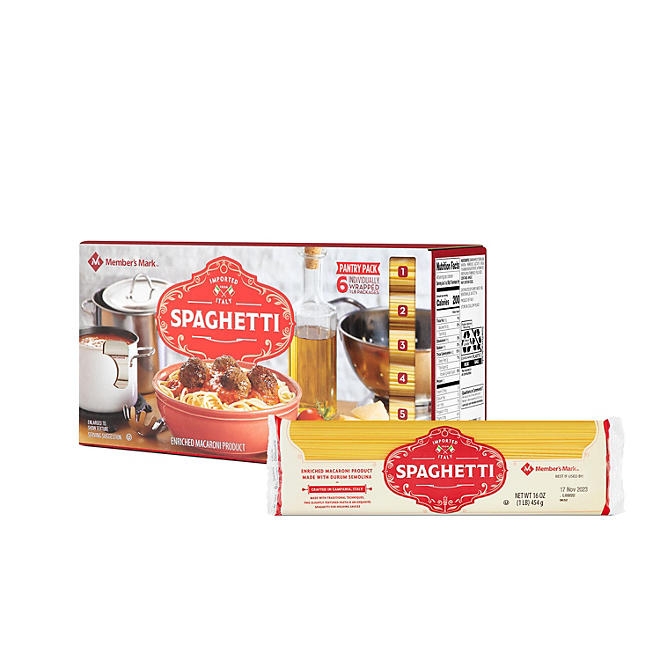 Member's Mark Spaghetti Pasta Pantry Pack, 1 lb., 6 pk. 3