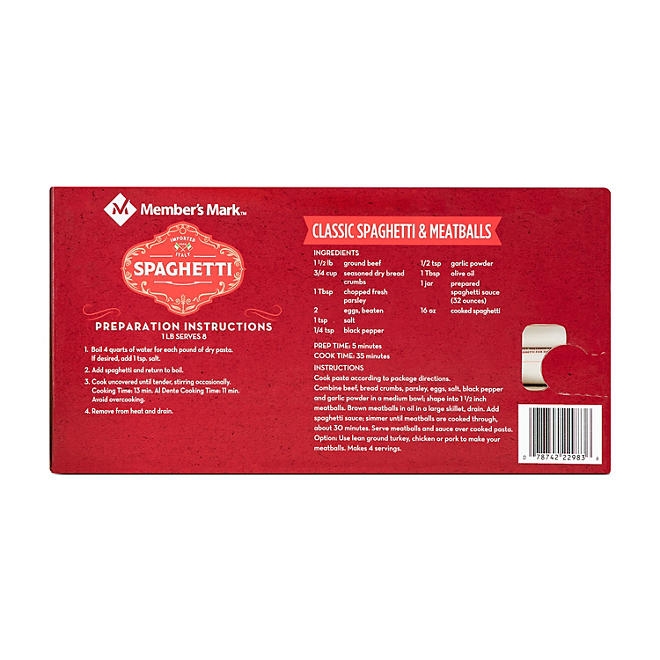 Member's Mark Spaghetti Pasta Pantry Pack, 1 lb., 6 pk. 5