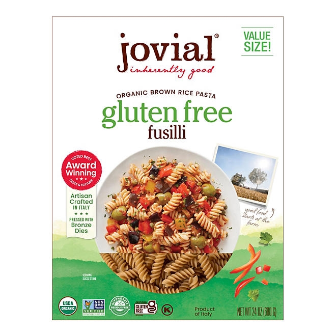 Jovial Organic Brown Rice Gluten Free Pasta, Fusilli, 24 oz. 3