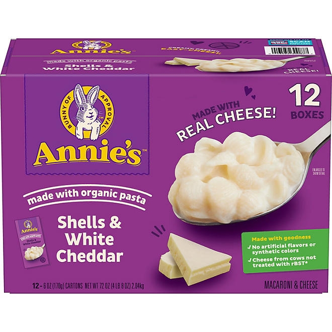 Annie's Shells and White Cheddar Mac and Cheese 6 oz.,12 pk. 3