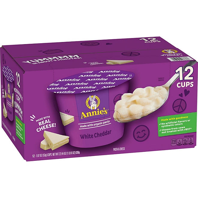 Annie's Shells and White Cheddar Mac and Cheese Cups, 12 pk. 3