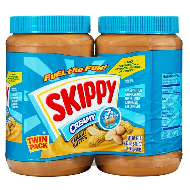 Skippy Creamy Peanut Butter Spread, 48 oz., 2 pk. 3