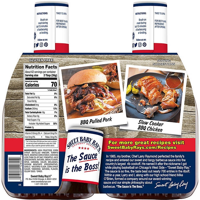 Sweet Baby Ray's Barbecue Sauce, 40 oz., 2 pk. 4