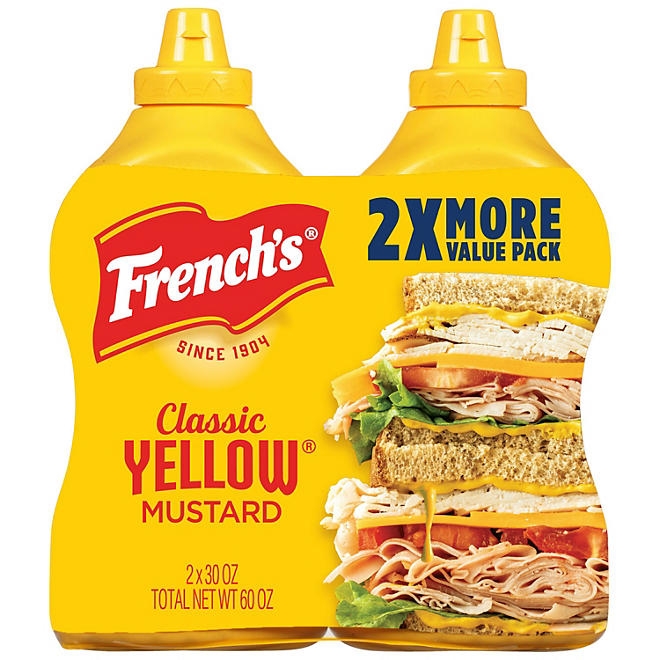 French's 100% Natural Classic Yellow Mustard, 30 oz., 2 pk. 3