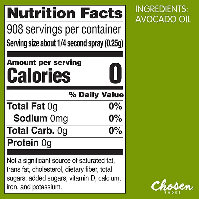 Chosen Foods Avocado Oil Cooking Spray 8 oz., 2 pk. 4