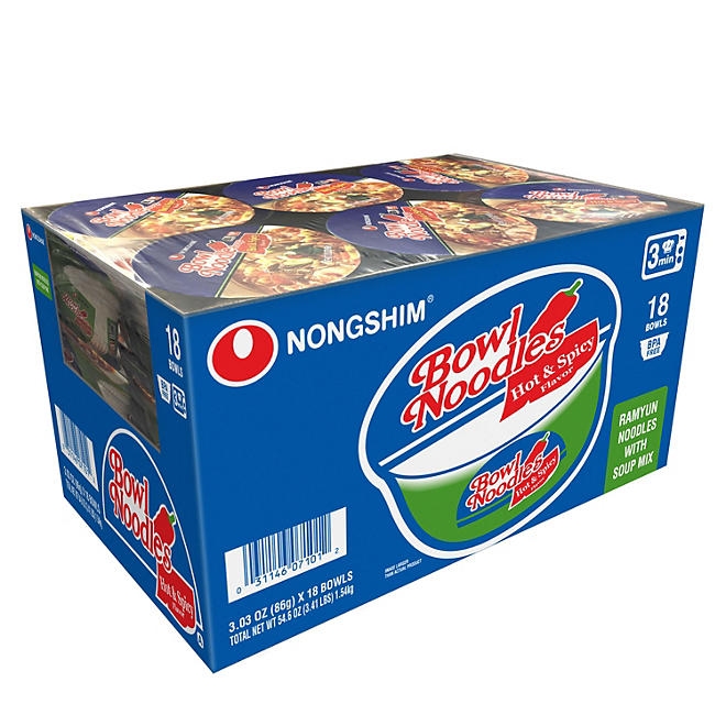 Nongshim Bowl Noodle Hot and Spicy Beef Ramen 3.03 oz., 18 ct. 3