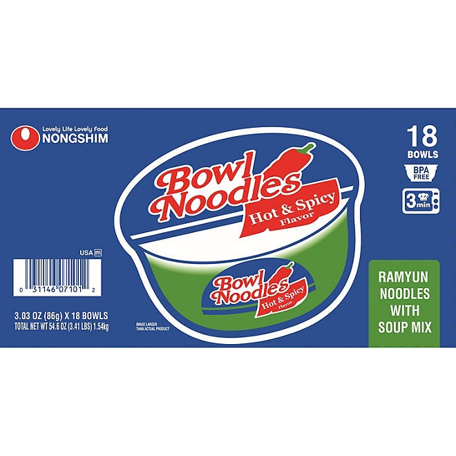 Nongshim Bowl Noodle Hot and Spicy Beef Ramen 3.03 oz., 18 ct. 5