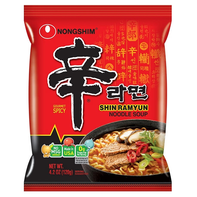 Nongshim Shin Ramyun Spicy Beef Ramen Noodle Soup 4.02 oz., 18 ct. 3
