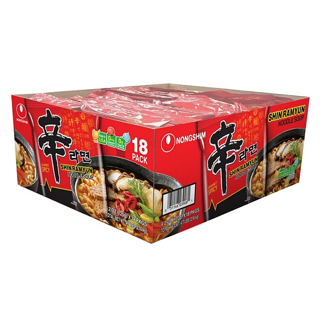 Nongshim Shin Ramyun Spicy Beef Ramen Noodle Soup 4.02 oz., 18 ct. 4