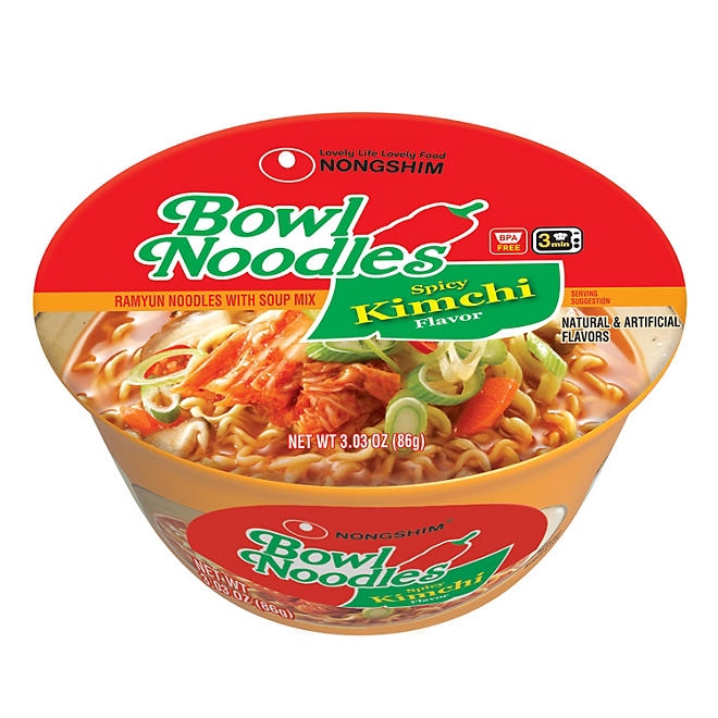 Nongshim Spicy Kimchi Ramen Noodle Soup Bowl 3.03 oz., 18 ct. 4