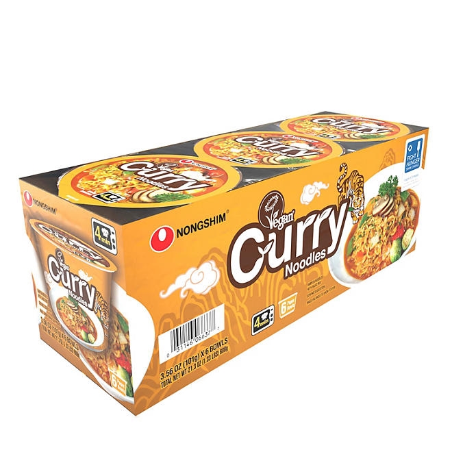 Nongshim Vegan Curry Ramen Big Noodle Bowl 6 pk. 3