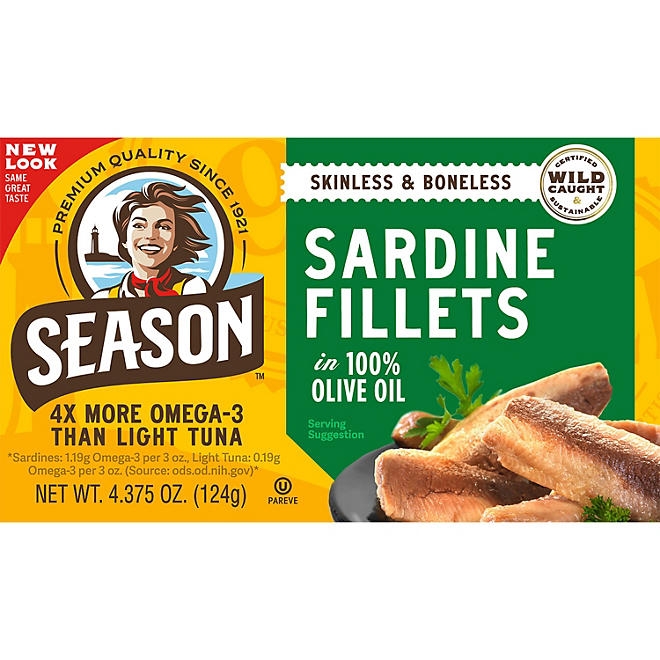 Season Brand Skinless, Boneless Sardines in Olive Oil, 4.375 oz., 6 pk. 4