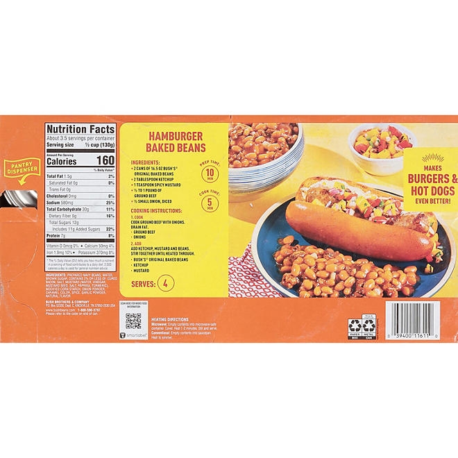 Bush's Original Baked Beans, 16.5 oz, 8 ct. 4
