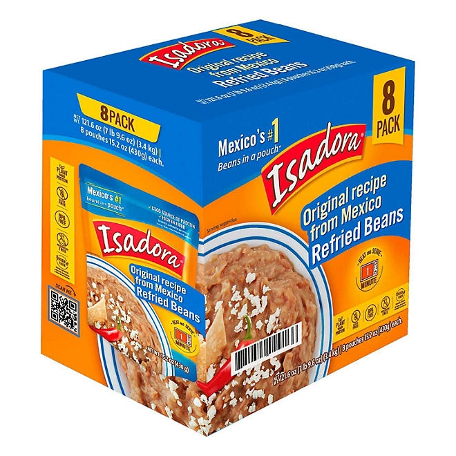Isadora Refried Original Beans Pouch, 15.2 oz., 8 pk. 3