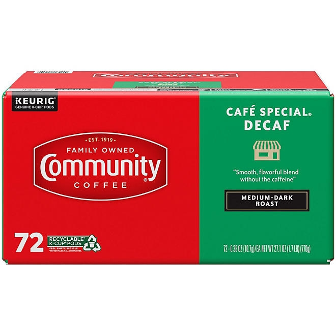 Community Coffee Café Special Decaf Medium-Dark Roast Single Serve 72 ct. 3