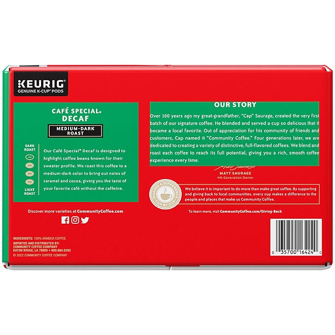 Community Coffee Café Special Decaf Medium-Dark Roast Single Serve 72 ct. 5