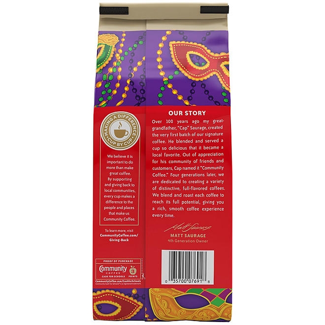 Community Coffee Ground Coffee, Mardi Gras King Cake, 32 oz. 5