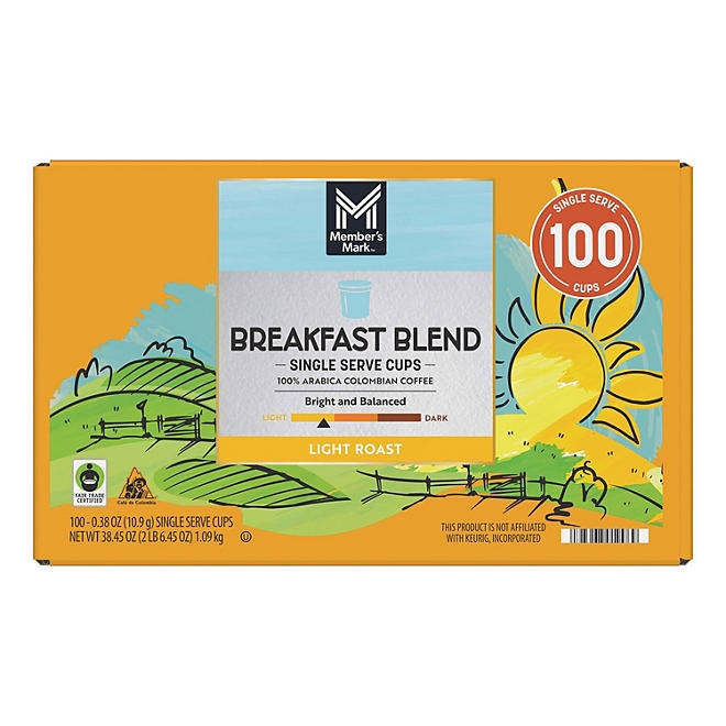 Member's Mark Breakfast Blend Light Roast Coffee Pods, 100 ct. 5