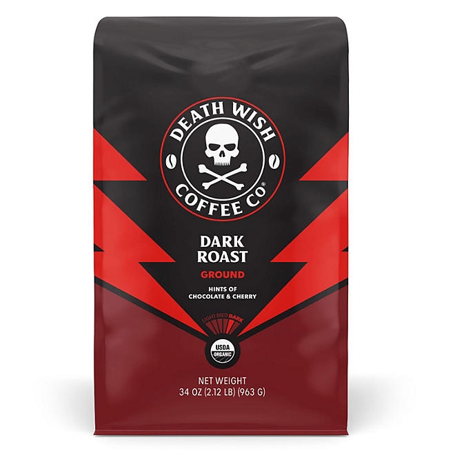 Death Wish Organic Dark Roast Ground Coffee, 34 oz. 3