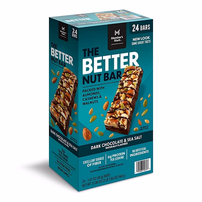 Member's Mark The Better Nut Bar, Dark Chocolate and Sea Salt, 24 ct. 3