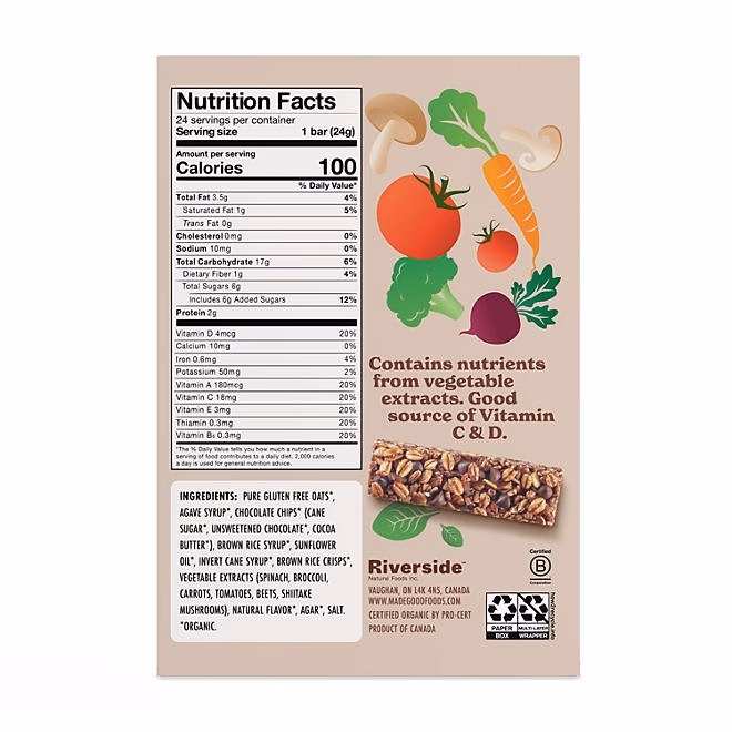 MadeGood Chocolate Chip Bars, 0.85 oz., 24 pk. 4
