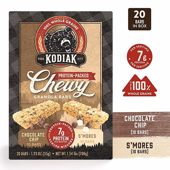 Kodiak Chewy Granola Bars, Variety Pack, 20 ct. 4