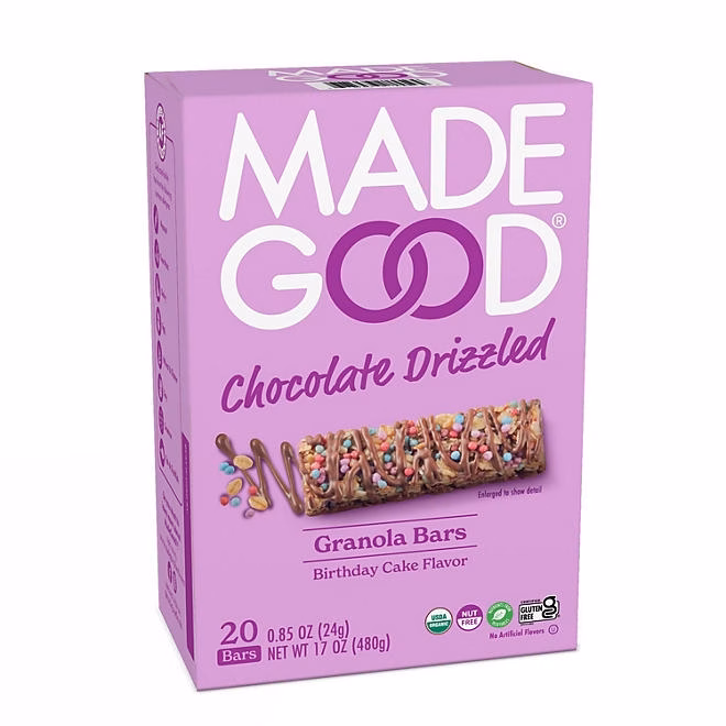MadeGood Birthday Cake Drizzled Bars, 0.85 oz., 20 pk. 3