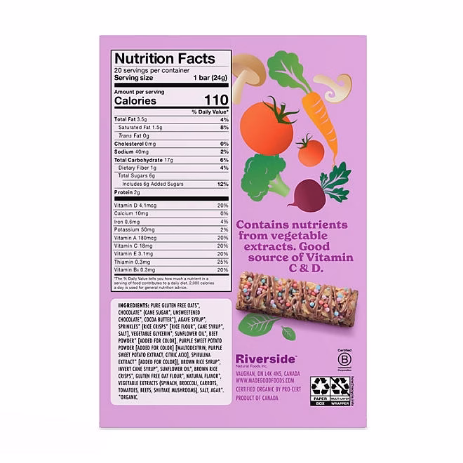 MadeGood Birthday Cake Drizzled Bars, 0.85 oz., 20 pk. 4