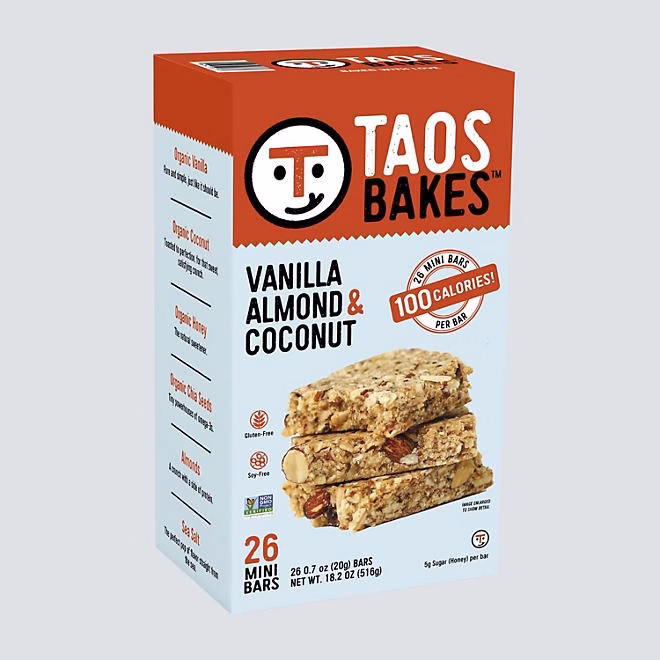 Taos Bakes Mini Snack Bars, Vanilla Almond & Coconut, 0.7 oz., 26 ct. 3