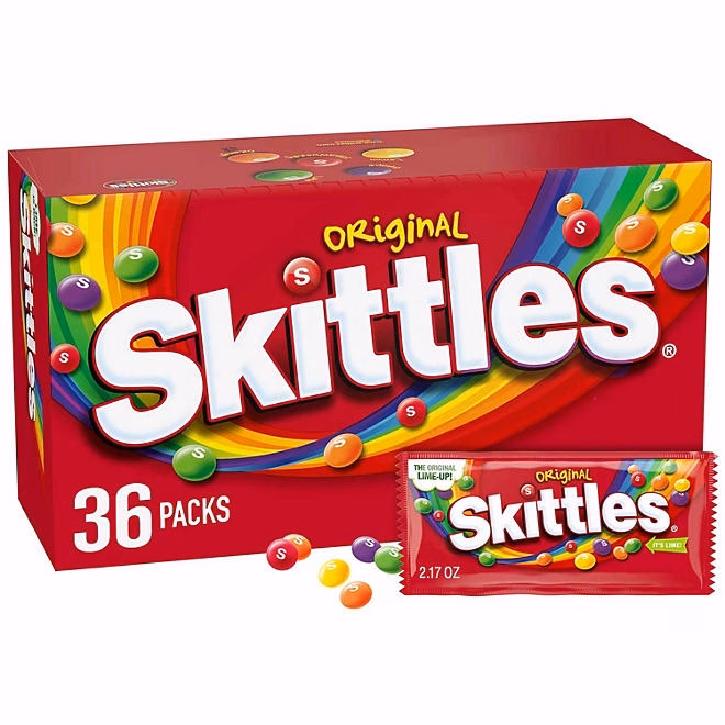 Skittles Original Fruity Chewy Candy, Full Size, 2.17 oz., 36 pk. 3