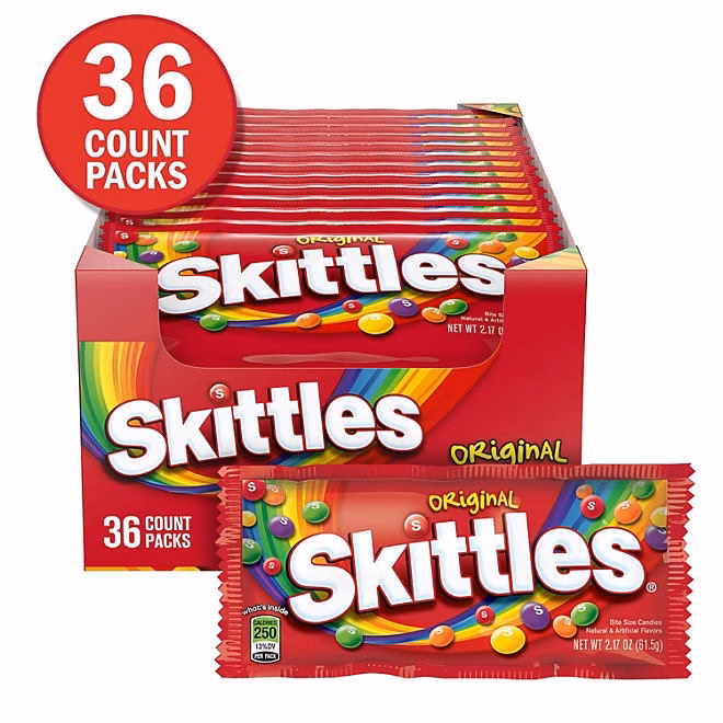 Skittles Original Fruity Chewy Candy, Full Size, 2.17 oz., 36 pk. 5