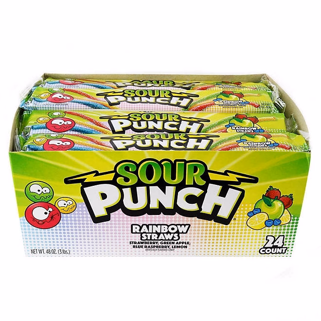 SOUR PUNCH Rainbow Straws, Chewy Candy, 2 oz., 24 ct. 3