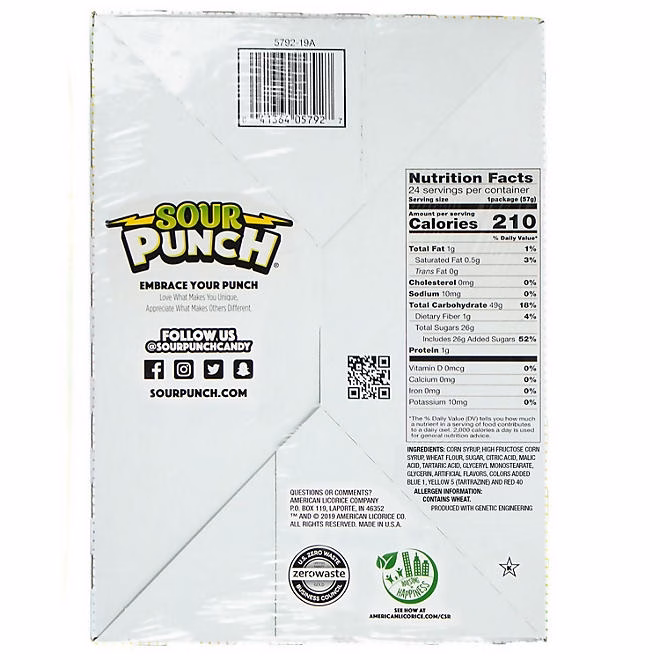 SOUR PUNCH Rainbow Straws, Chewy Candy, 2 oz., 24 ct. 4