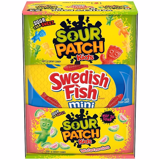 SOUR PATCH KIDS & SWEDISH FISH Variety Pack Candy, 2 oz., 24 pk. 3