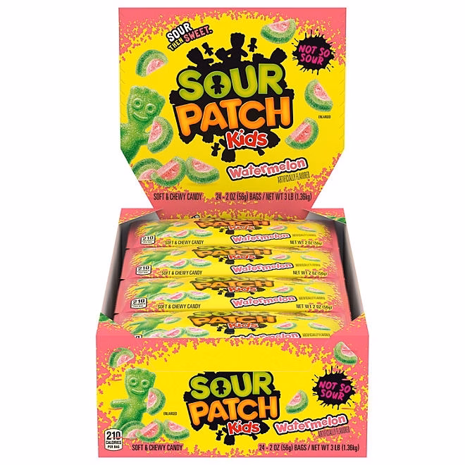 SOUR PATCH KIDS Watermelon Soft Chewy Candy, 2 oz., 24 pk. 3
