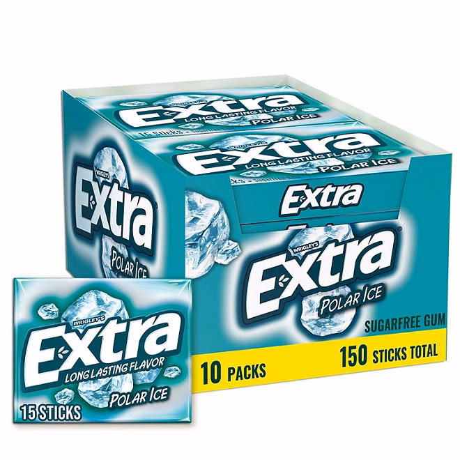 Extra Polar Ice Sugar Free Chewing Gum, 15 pcs., 10 pk. 3