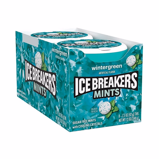 ICE BREAKERS Wintergreen Sugar Free Breath Mints, 1.5 oz., 8 pk. 3