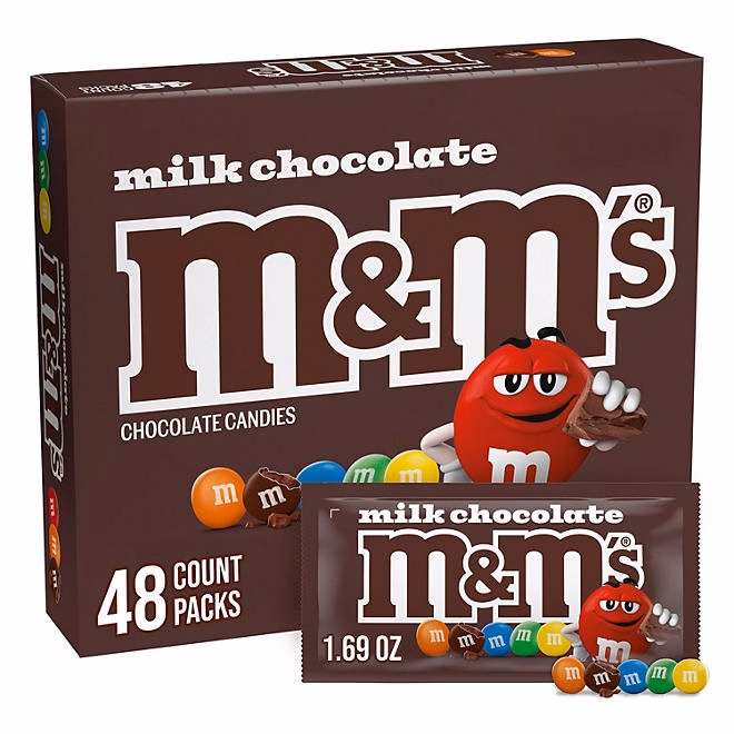 M&M'S Milk Chocolate Candy, Full Size, 1.69 oz., 48 pk. 3