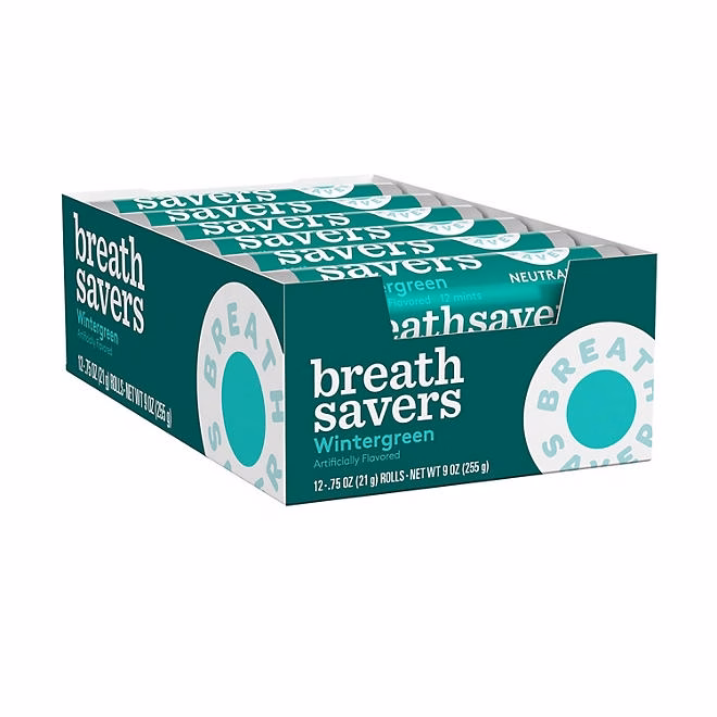 BREATH SAVERS Wintergreen Sugar Free Breath Mints Rolls, 0.75 oz., 24 ct. 3