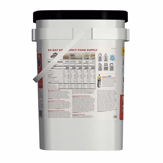 Augason Farms Emergency Food Supply Pail with Water Filtration Bottle 1 person, 30 days 4