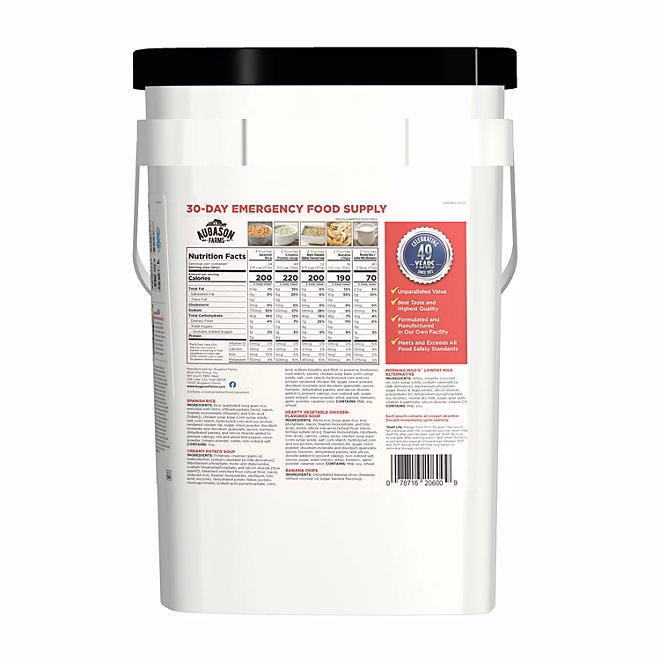 Augason Farms Emergency Food Supply Pail with Water Filtration Bottle 1 person, 30 days 5