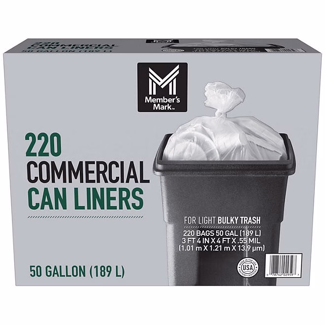 Member's Mark 50-Gallon Commercial Can Liners, 220 ct. 3