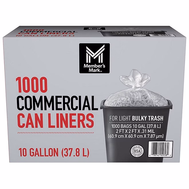 Member's Mark 10-Gallon Commercial Can Liners, 1000 ct. 3