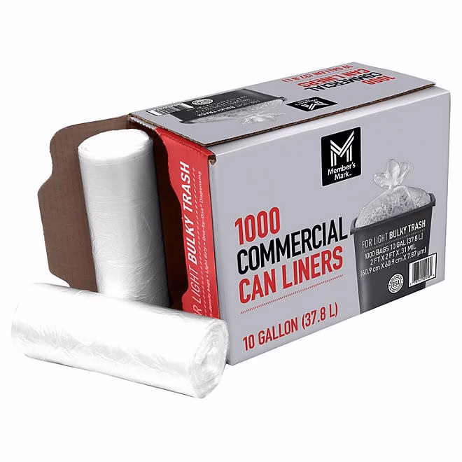 Member's Mark 10-Gallon Commercial Can Liners, 1000 ct. 4