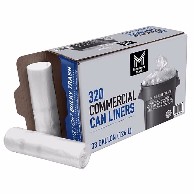 Member's Mark 33 Gallon Commercial Can Liners, 320 ct. 4