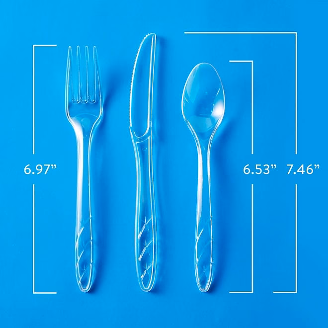 Member's Mark Clear Cutlery Combo Pack, Forks, Knives, Spoons 360 ct. 4