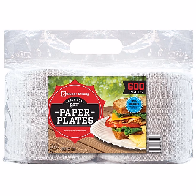Super Strong Heavy-Duty Paper Plates, 9", 600 ct. 3