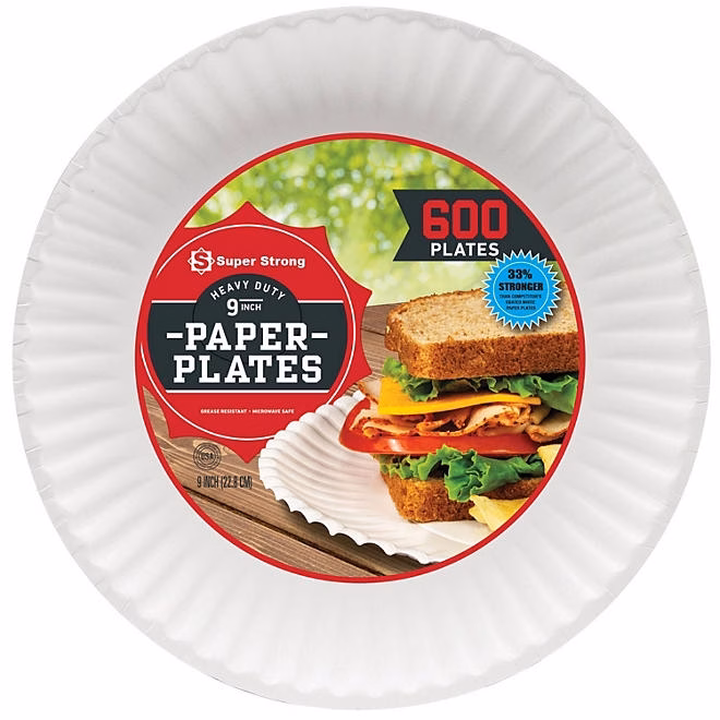 Super Strong Heavy-Duty Paper Plates, 9", 600 ct. 4