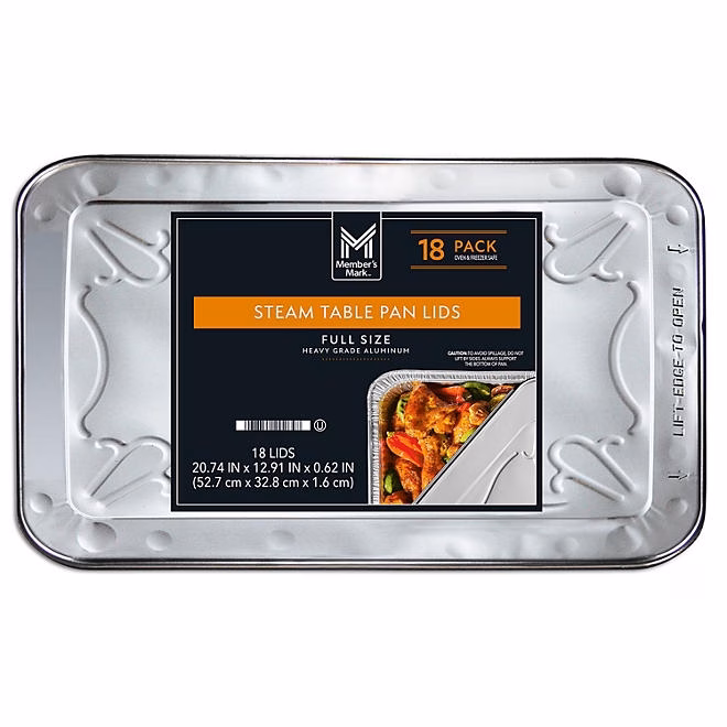 Member's Mark Aluminum Steam Table Pan Lids, Full Size 18 ct. 3