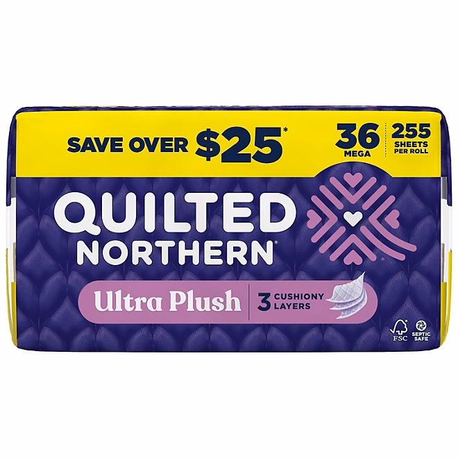 Quilted Northern Ultra Plush 3-Ply Toilet Paper 36 rolls, 255 sheets/roll 3